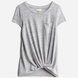 Cupio Lainey One Pocket Knot Front Knit Top